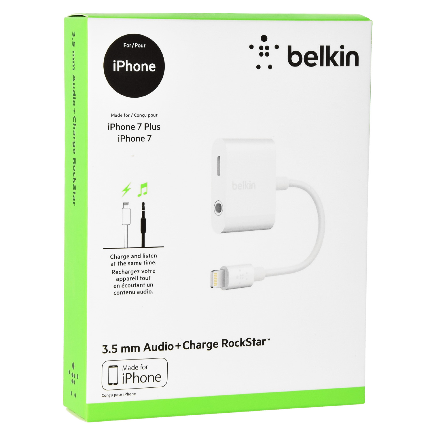 Adapter Belkin 3.5mm audio + charge RockStar, dla urządzeń Apple